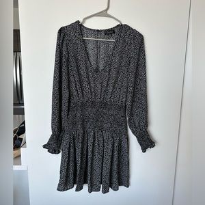 Black Long Sleeve Floral Dress